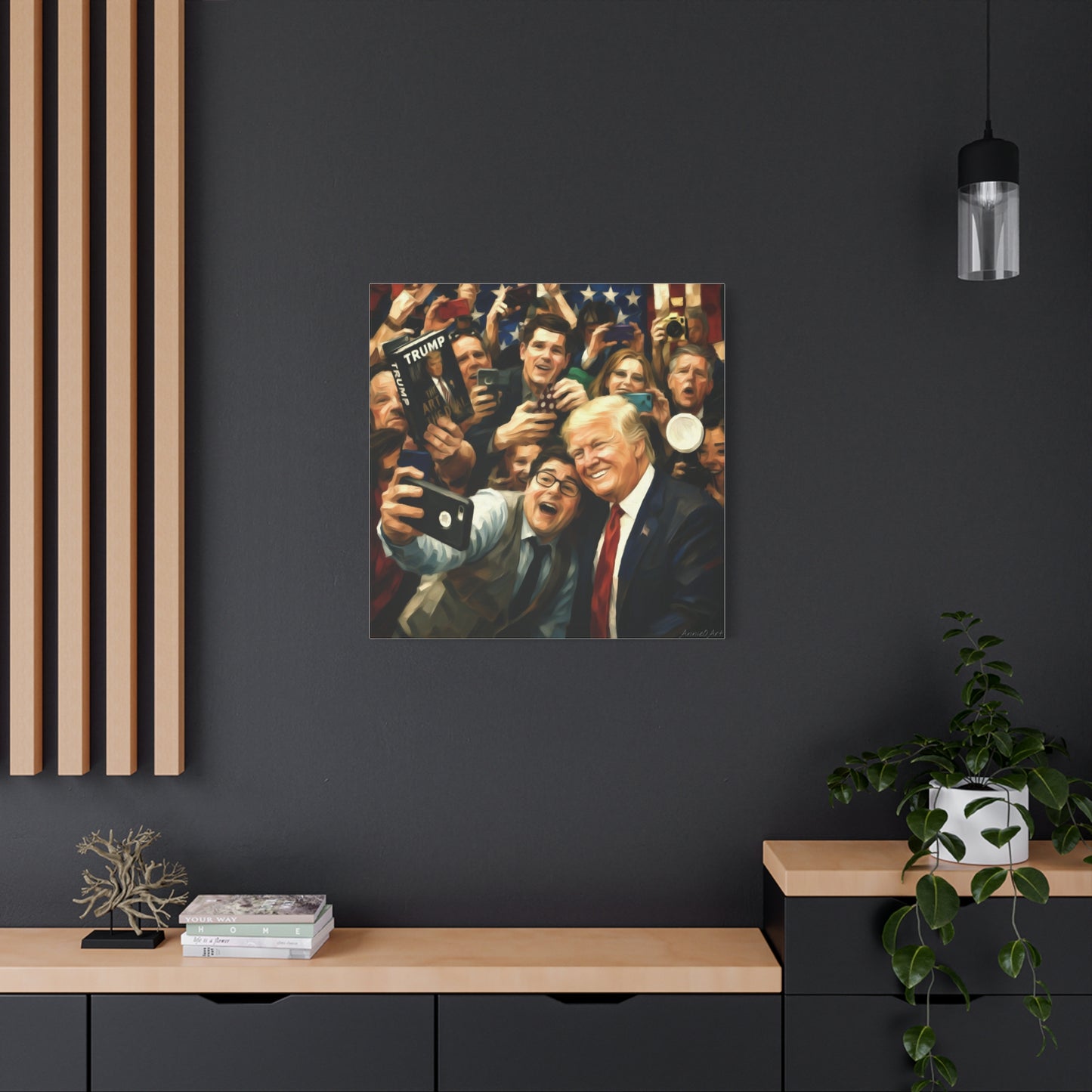 Trump Patriotic Crowd Selfie Canvas - Stretched Matte Wall Art