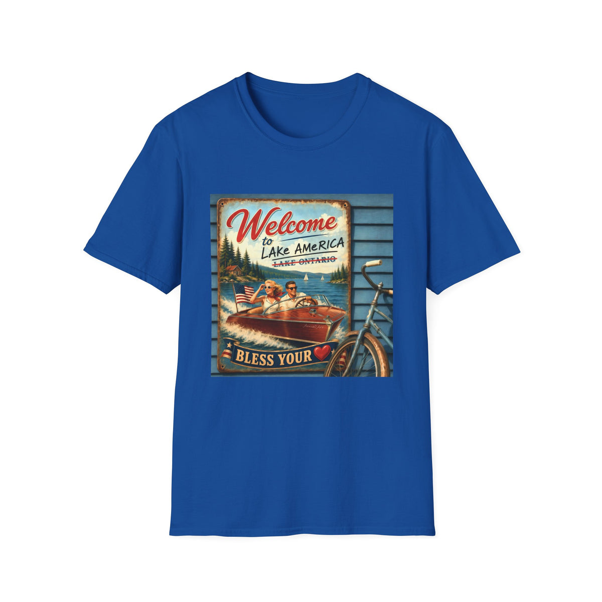 Lake America Welcome T-Shirt — Vintage Lake America Boating Vacation Tee