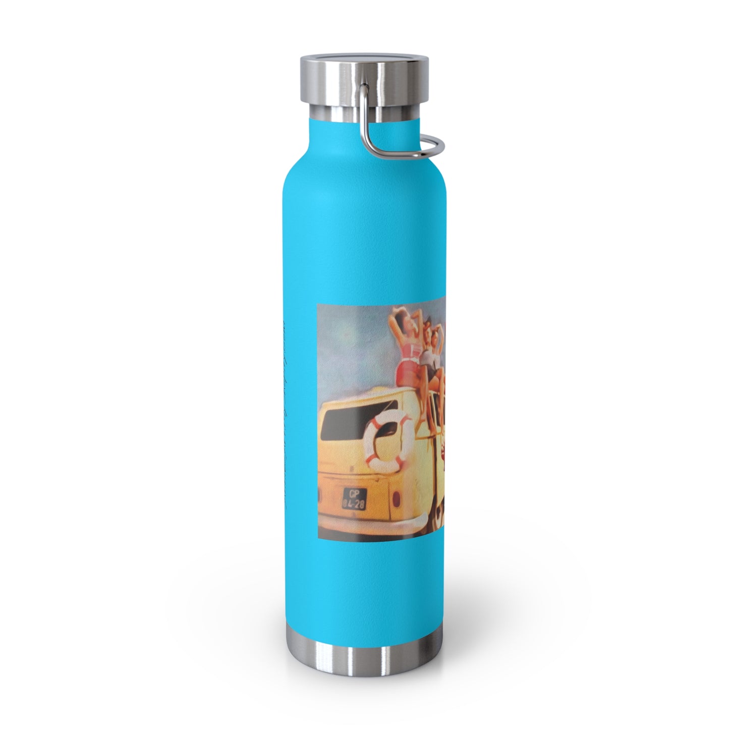 22oz Copper Insulated Bottle - Retro Beach Party Design