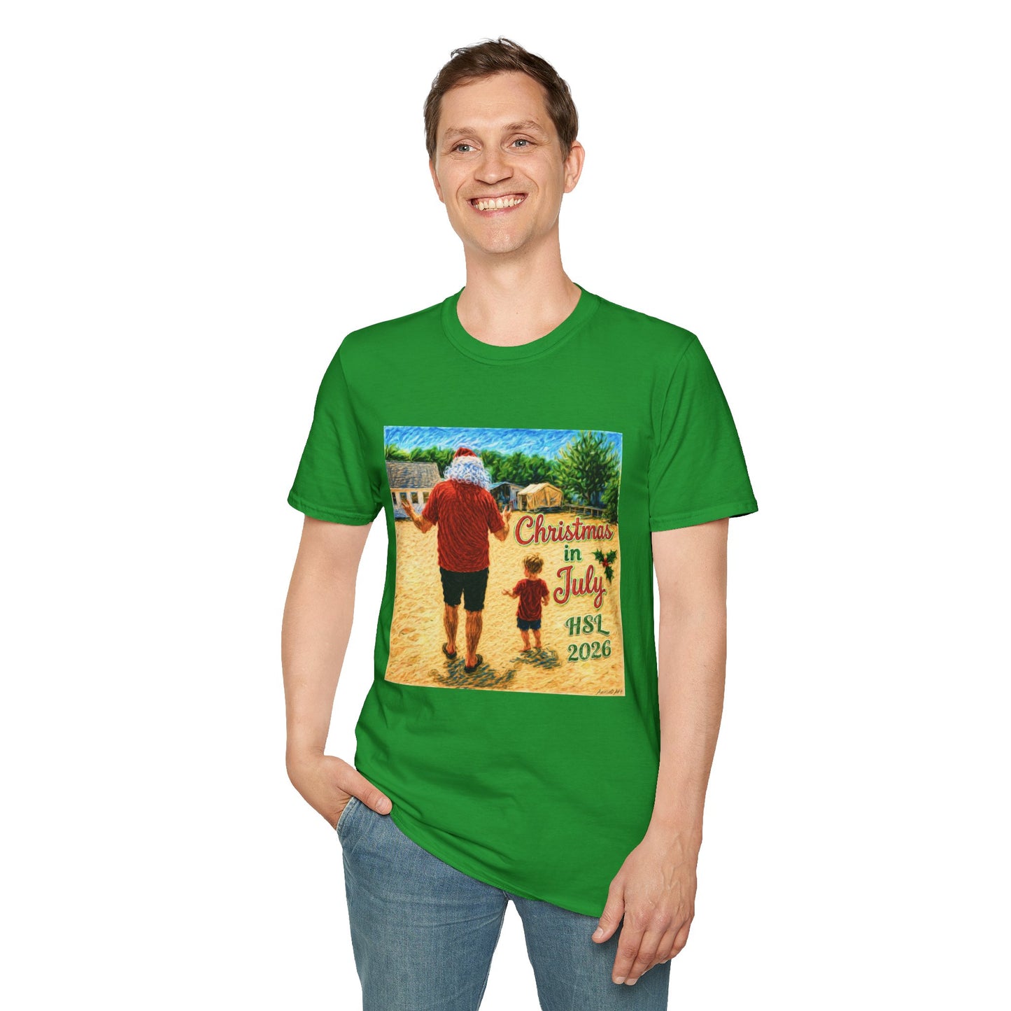 T-Shirt — Christmas in July Santa Beach Graphic Tee