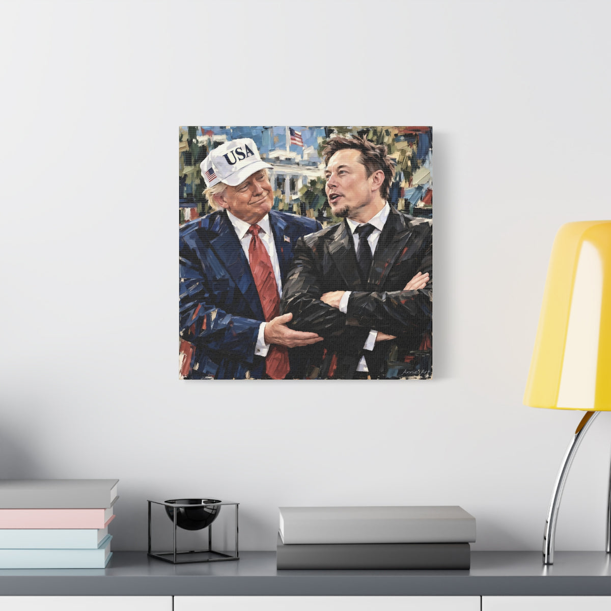 President Trump & Elon Musk Portrait Canvas