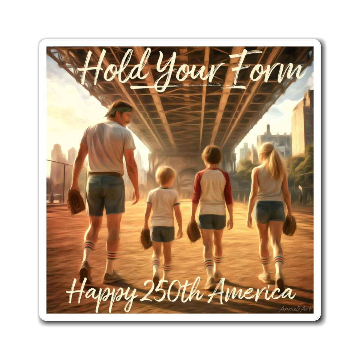 Hold Your Form - 250th America Retro Family Refrigerator Magnet