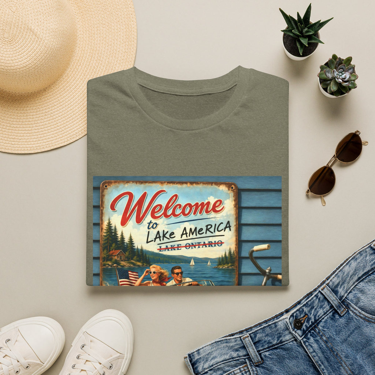 Lake America Welcome T-Shirt — Vintage Lake America Boating Vacation Tee