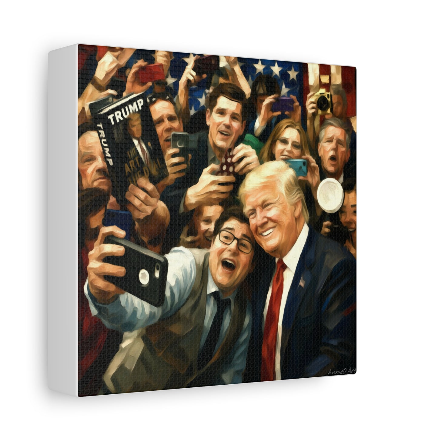 Trump Patriotic Crowd Selfie Canvas - Stretched Matte Wall Art