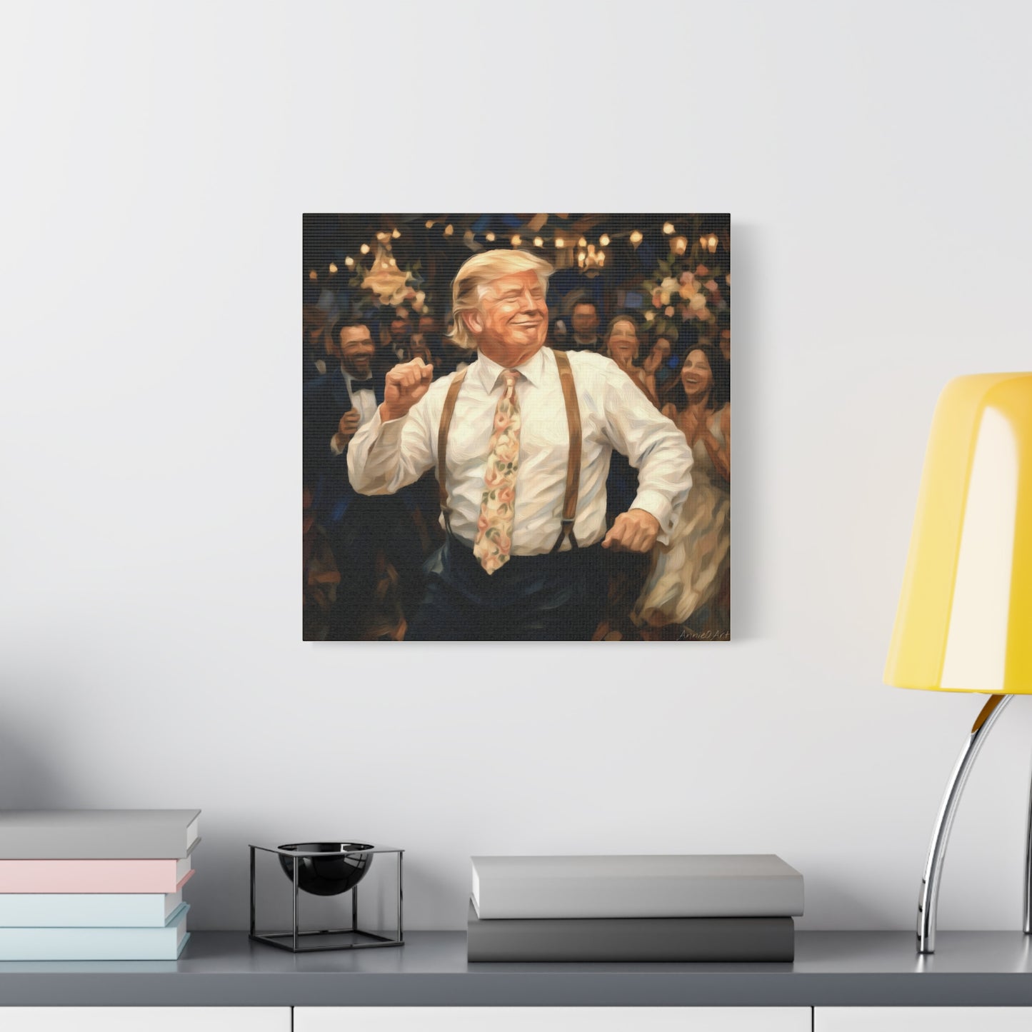 Vintage Festive Trump Dancing Canvas Wall Art