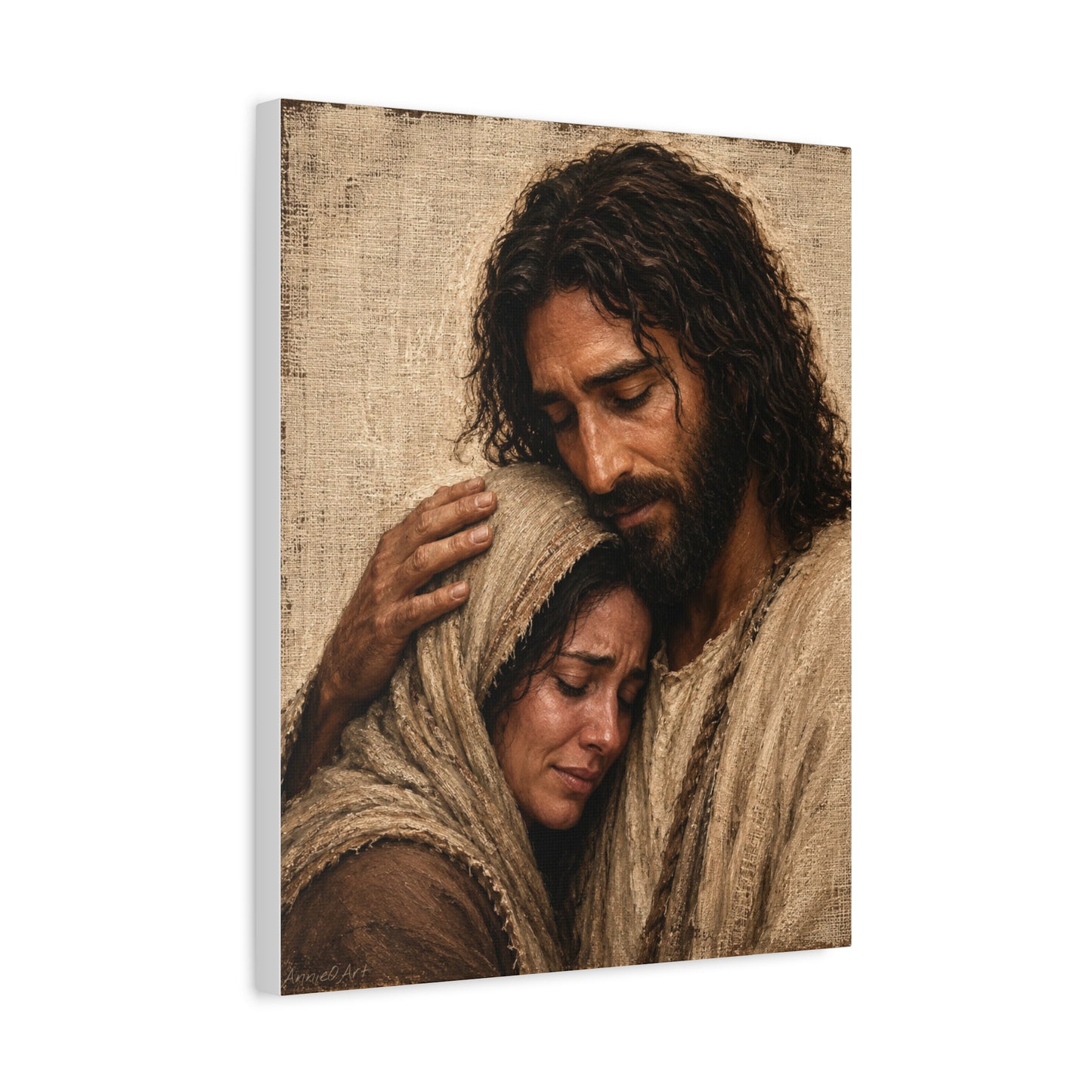 Jesus Embrace Matte Canvas Wall Art