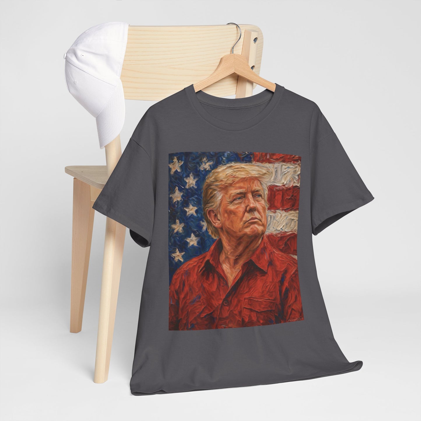 Trump Patriotic Portrait Tee — American Flag Portrait Graphic T-Shirt