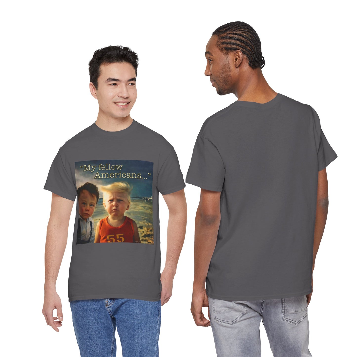 ‘55’ Vintage Meme Tee — "My fellow Americans..." Funny Retro Graphic T-Shirt