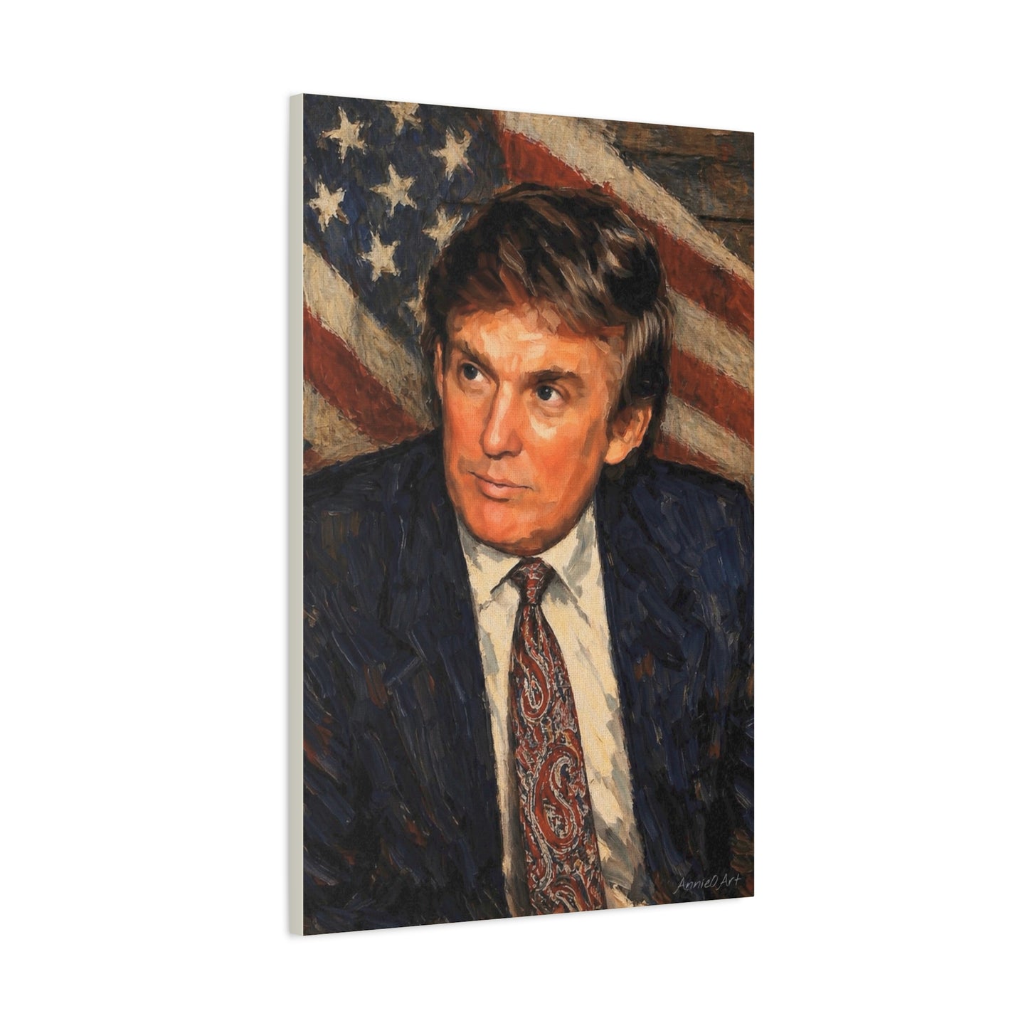 Trump Patriotic Portrait Canvas Wall Art
