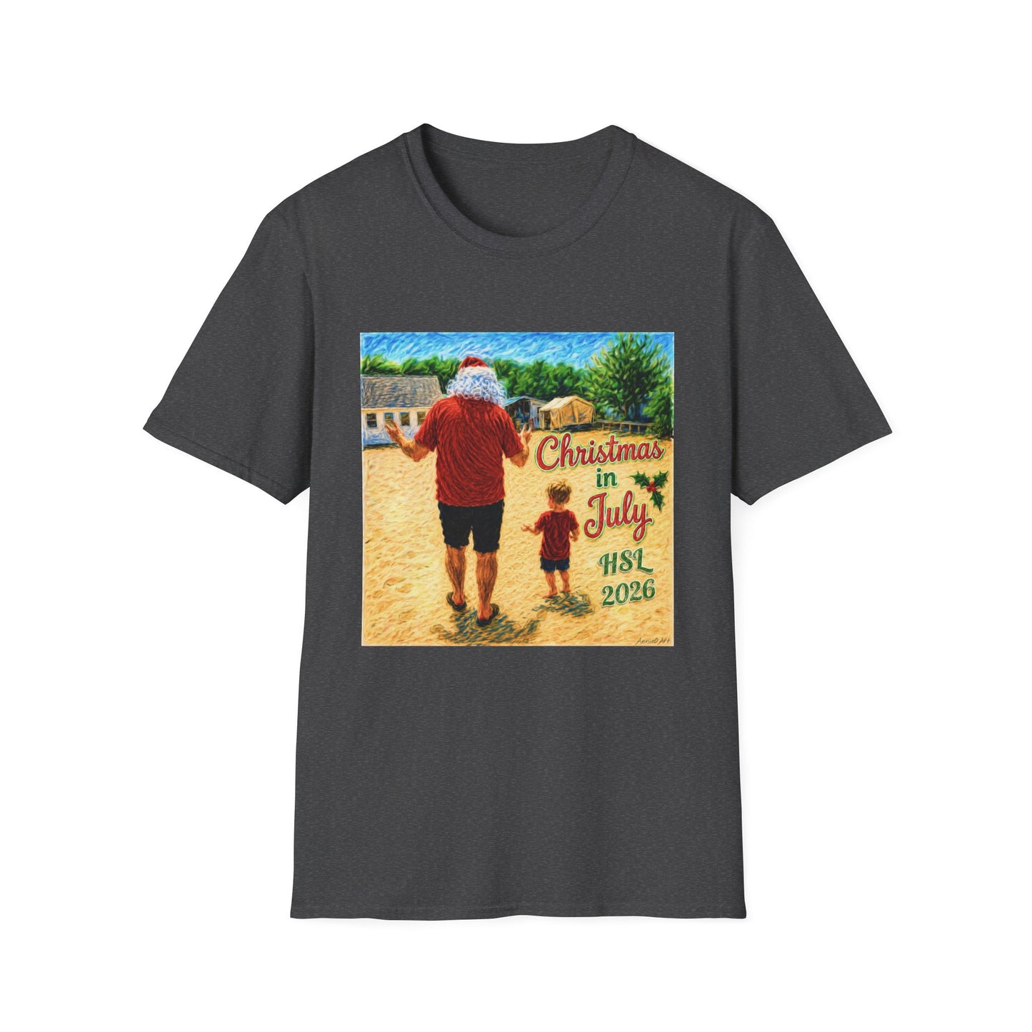 T-Shirt — Christmas in July Santa Beach Graphic Tee