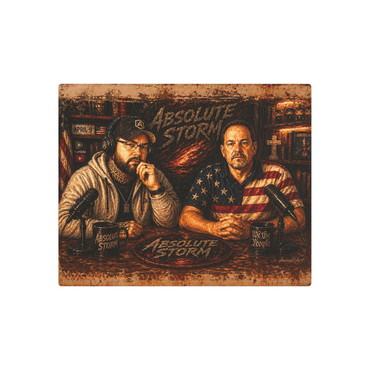 Metal Art Sign — "Absolute Storm" Americana Podcast Portrait Wall Plaque