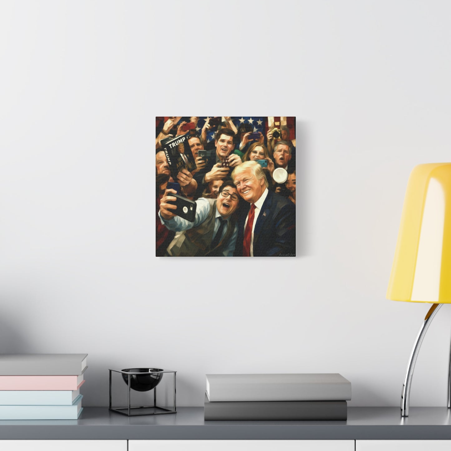 Trump Patriotic Crowd Selfie Canvas - Stretched Matte Wall Art
