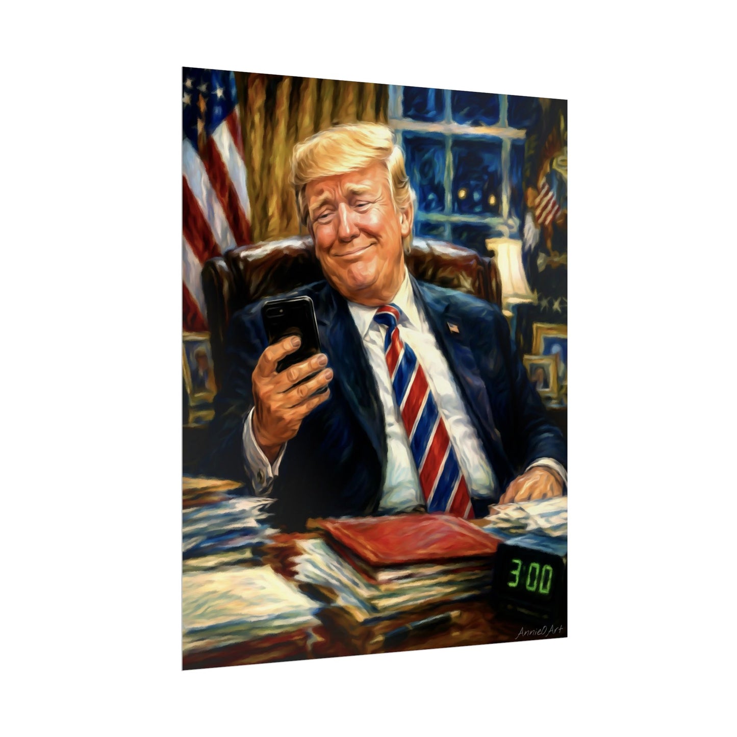 Rolled Poster — Playful President Trump Portrait Wall Art—Keyboard Warriors