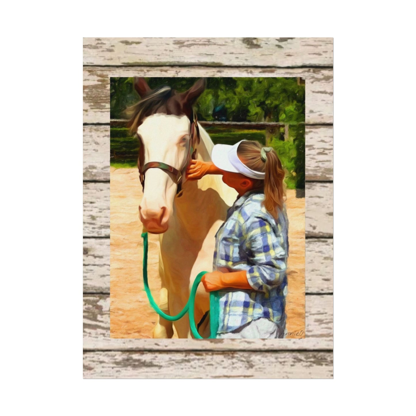 Horse & Rider/Equine Therapy Watercolor Poster — Equestrian Wall Art Matte Print