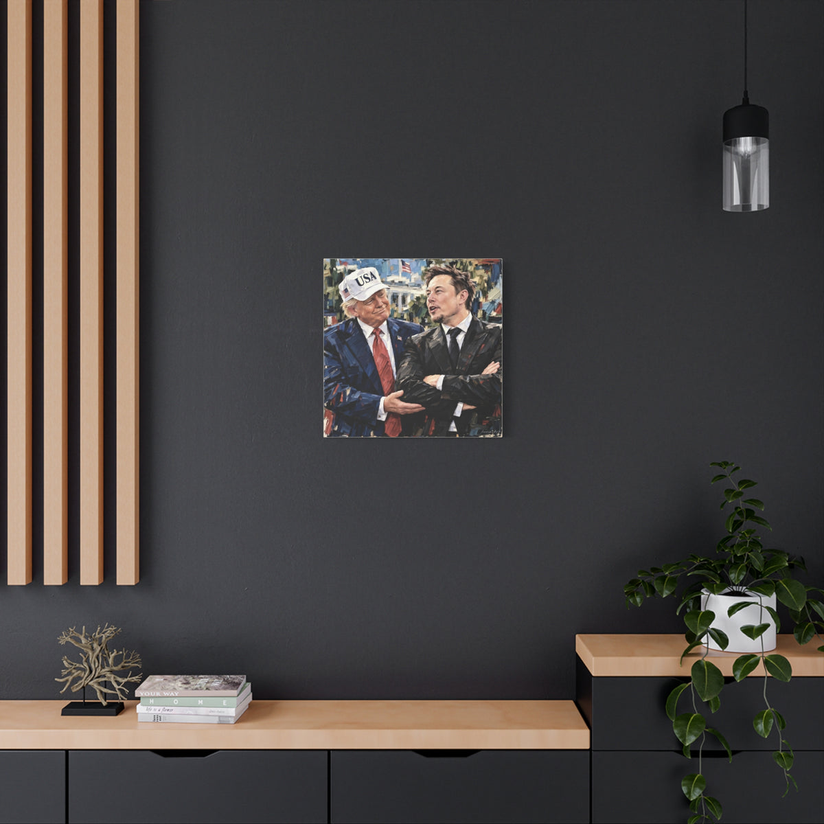 President Trump & Elon Musk Portrait Canvas