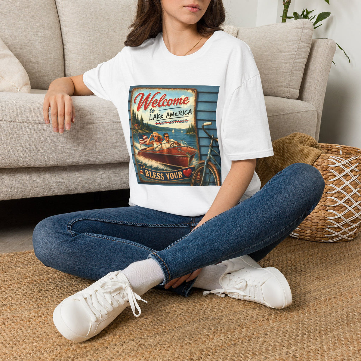 Lake America Welcome T-Shirt — Vintage Lake America Boating Vacation Tee