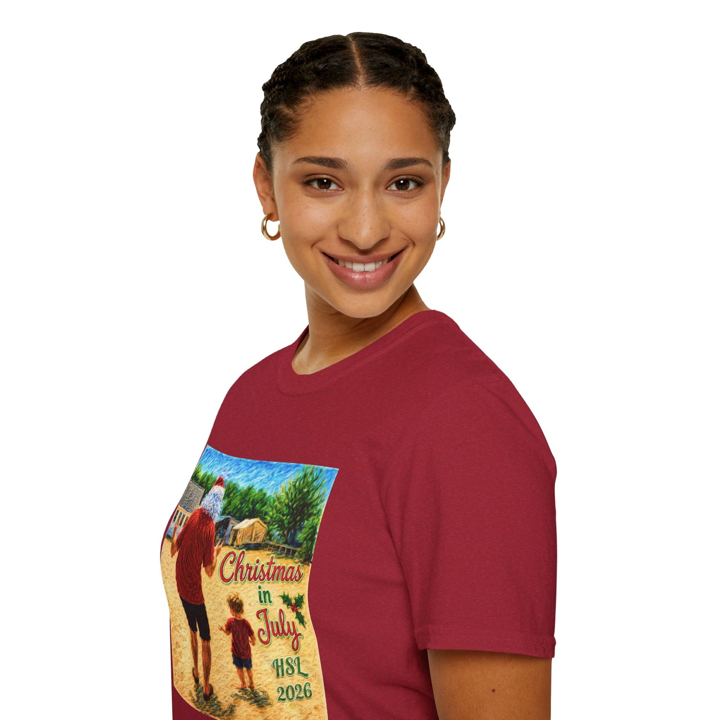T-Shirt — Christmas in July Santa Beach Graphic Tee