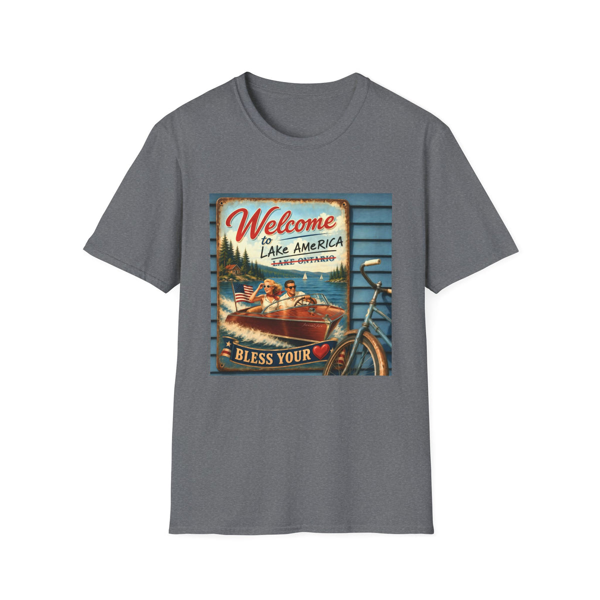 Lake America Welcome T-Shirt — Vintage Lake America Boating Vacation Tee