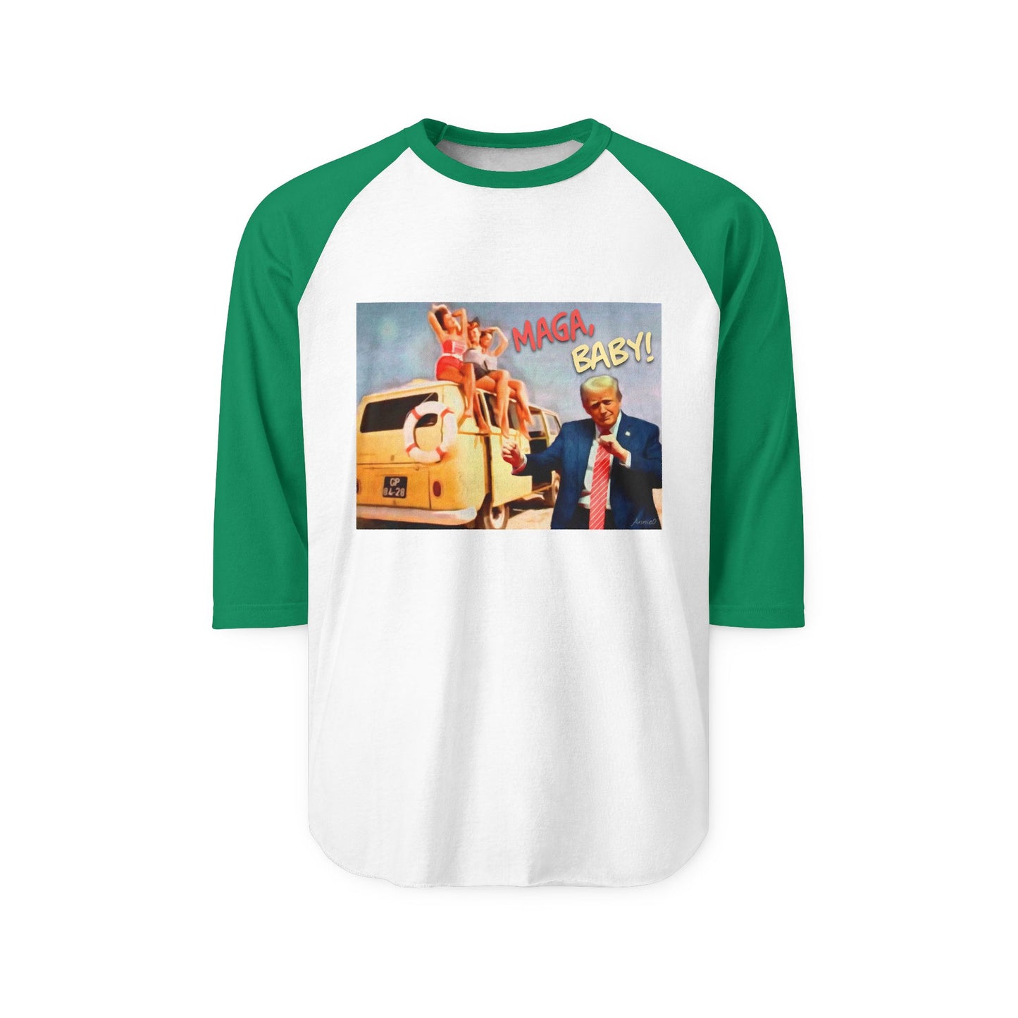 Raglan Shirt — 'MAGA Baby' Vintage Political Graphic Tee