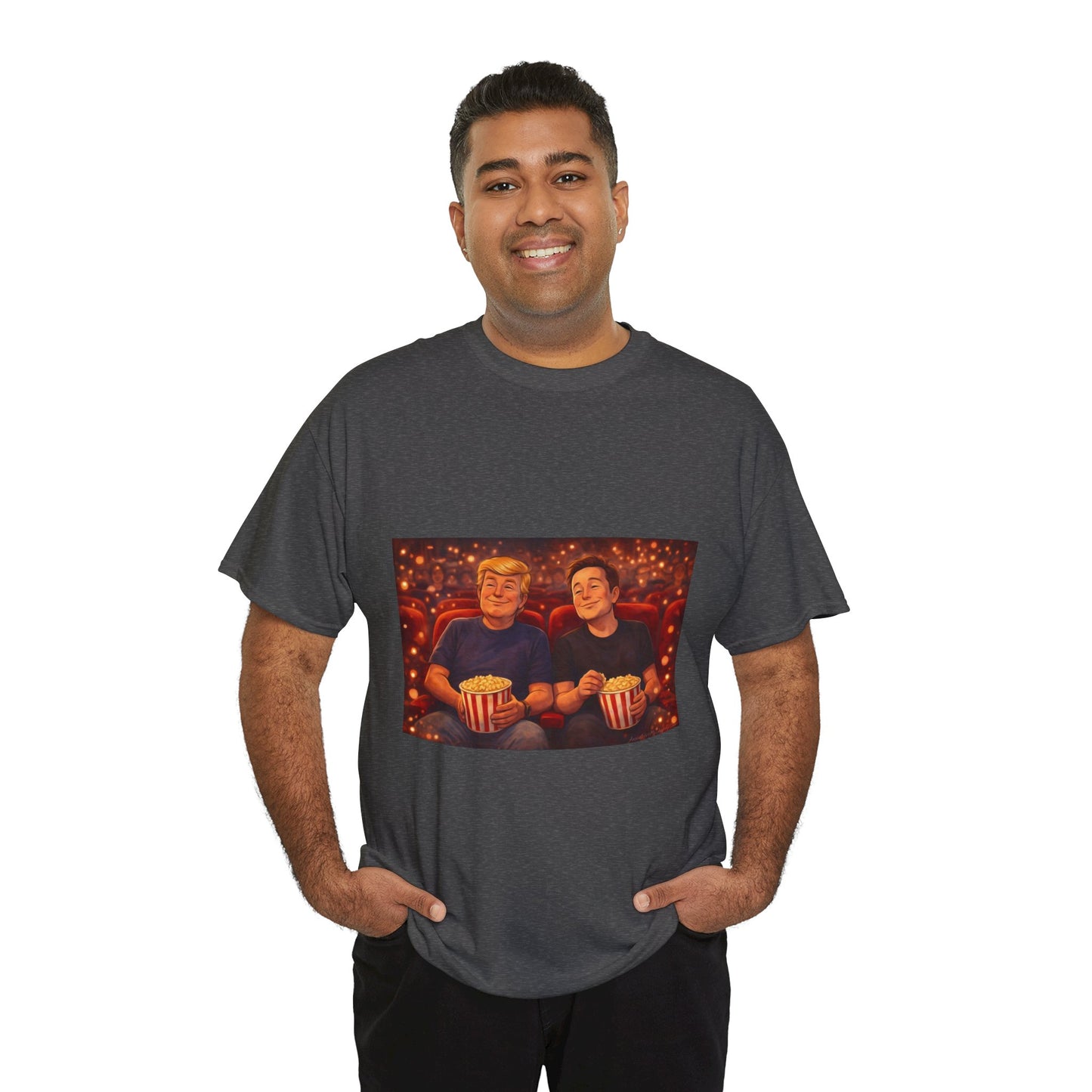 Movie Night Popcorn Tee — Cozy Couples Film Night T-Shirt