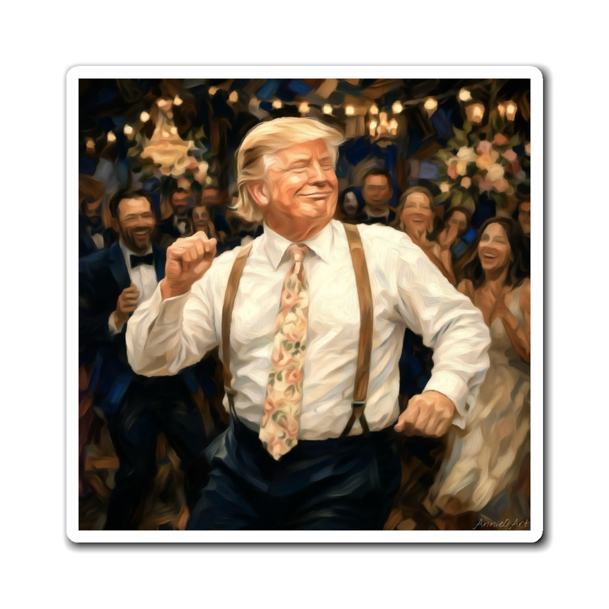 Trump Retro Party Dance Refrigerator Magnet