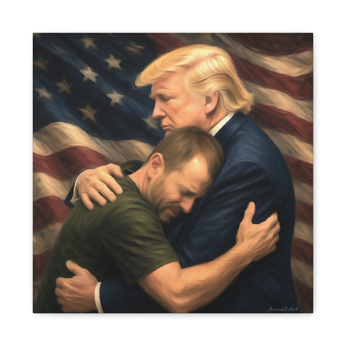 Trump Hug ‘THE LOVE GOES BOTH WAYS’ Canvas Print — Wall Art