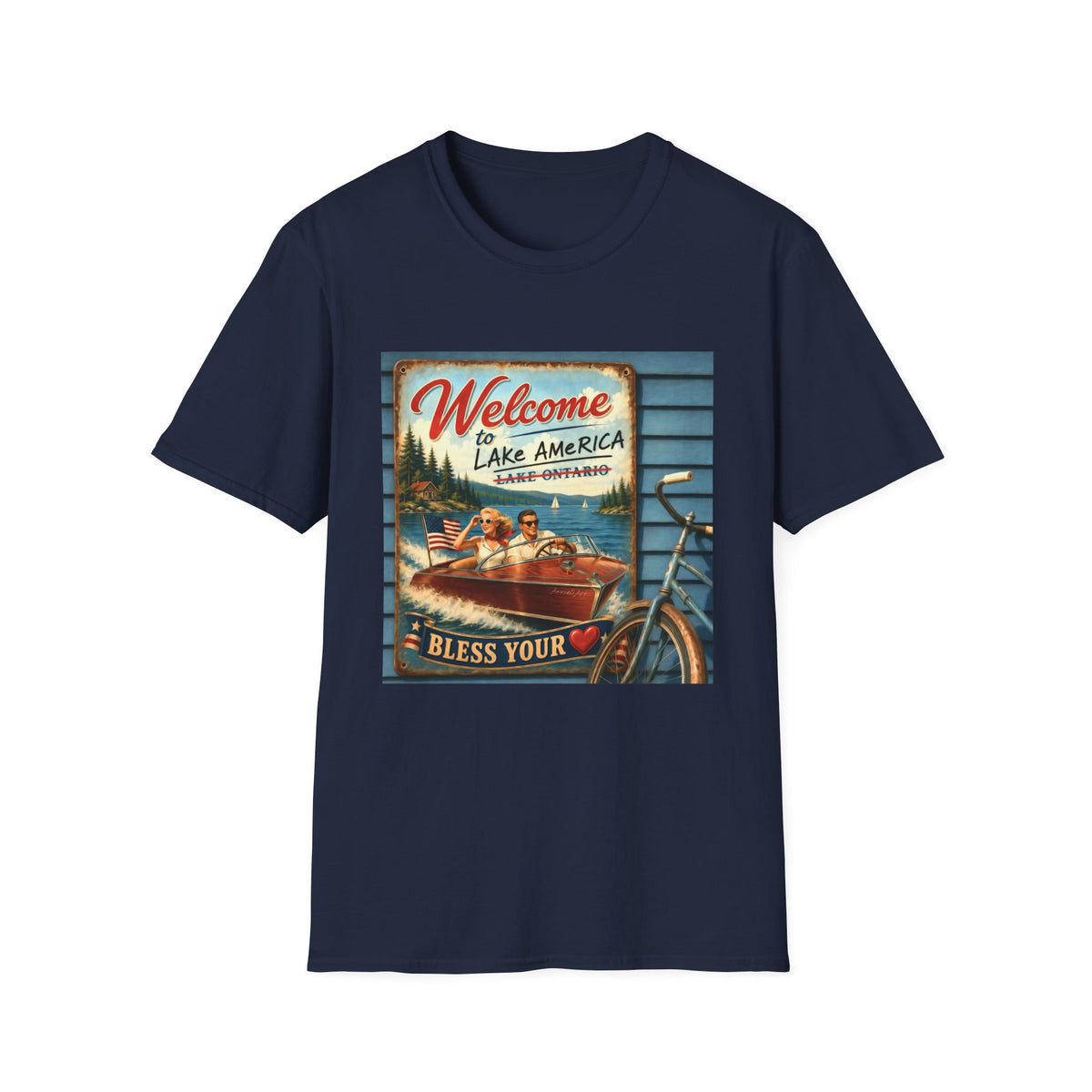 Lake America Welcome T-Shirt — Vintage Lake America Boating Vacation Tee