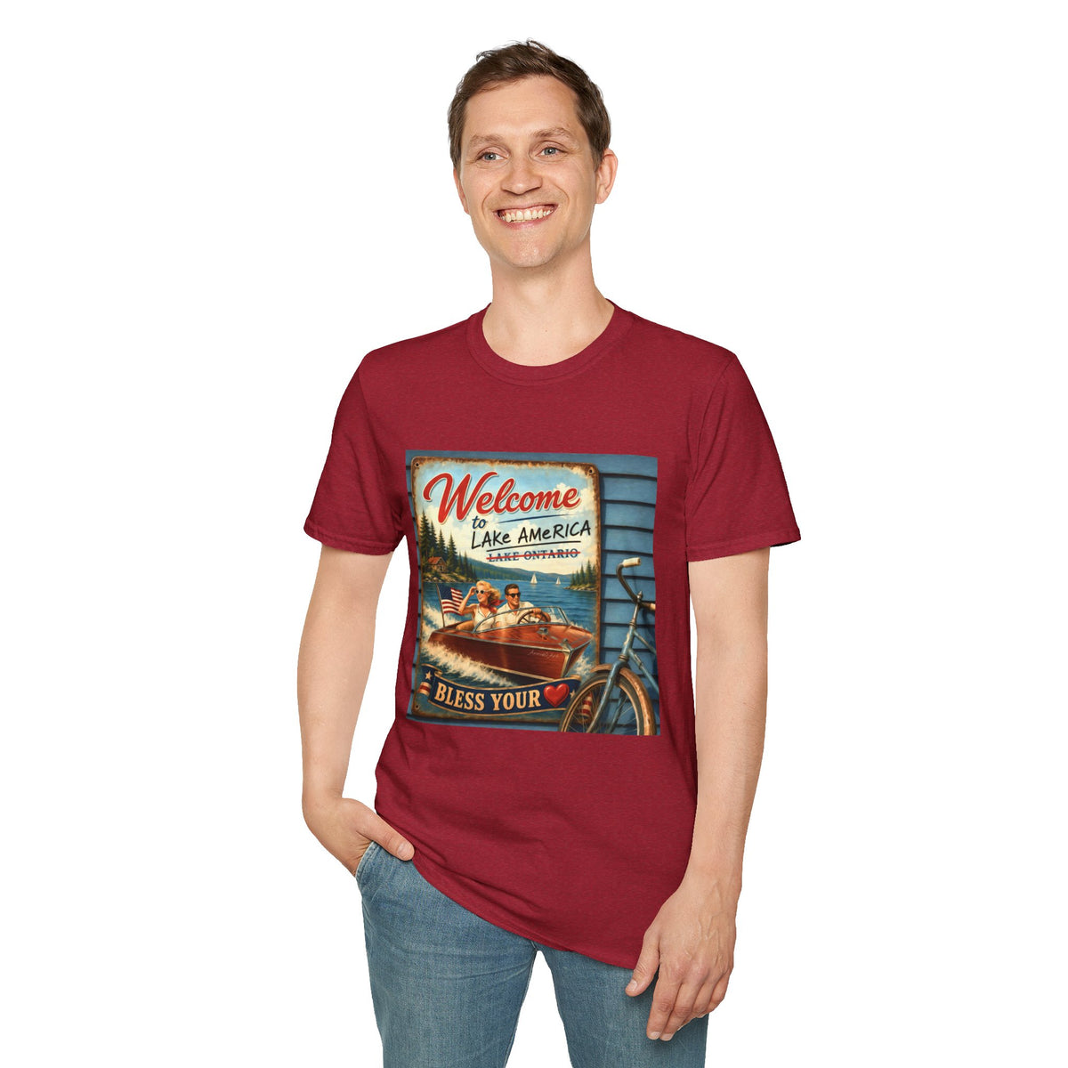 Lake America Welcome T-Shirt — Vintage Lake America Boating Vacation Tee