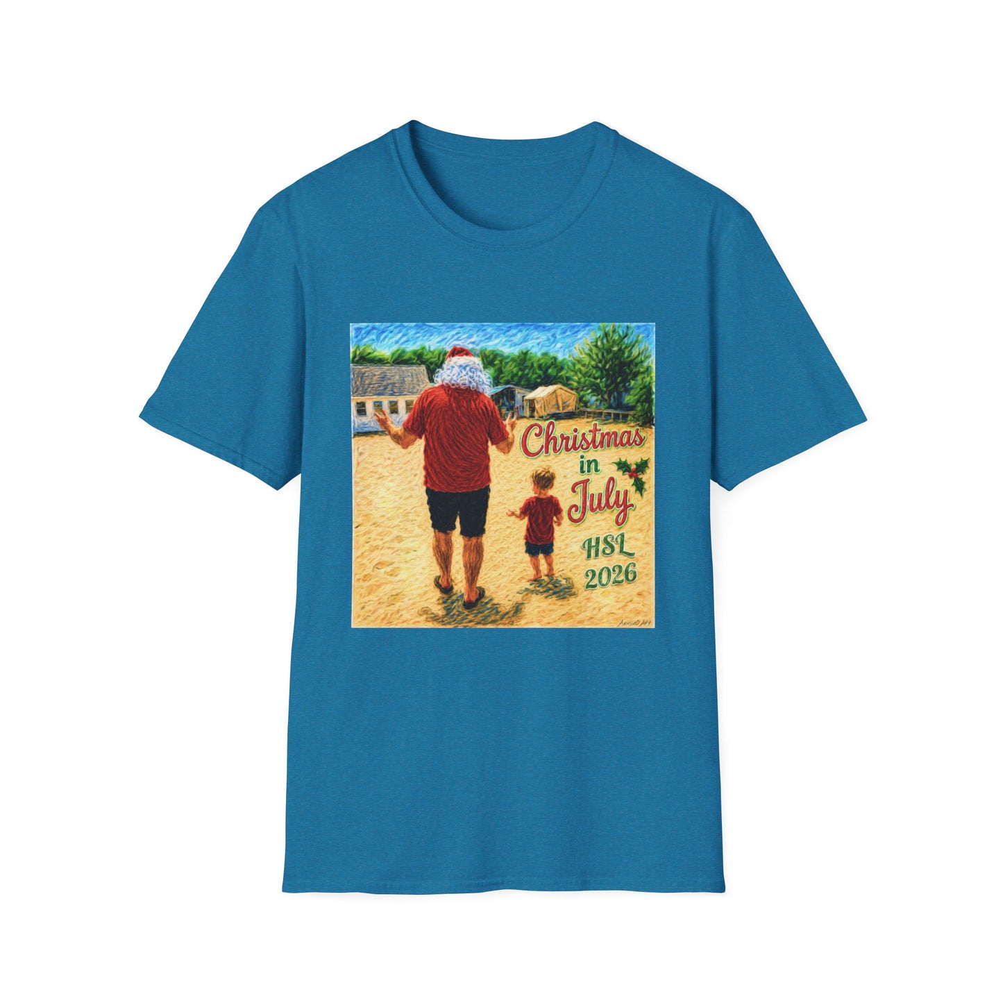 T-Shirt — Christmas in July Santa Beach Graphic Tee
