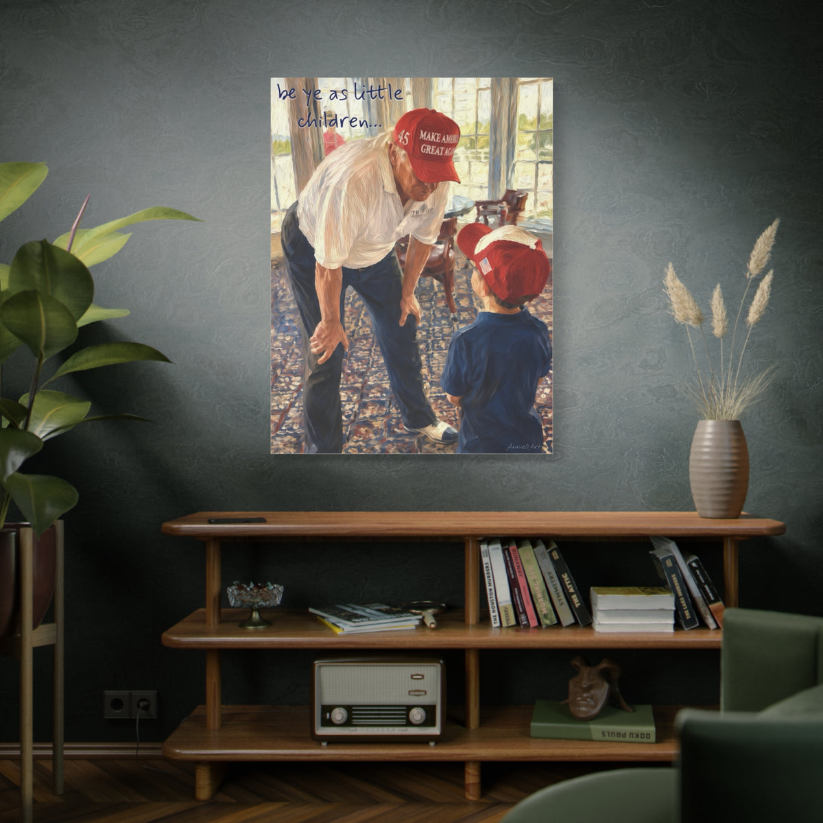 Trump Matte Canvas Wall Art - 'Be Ye as Little Children'