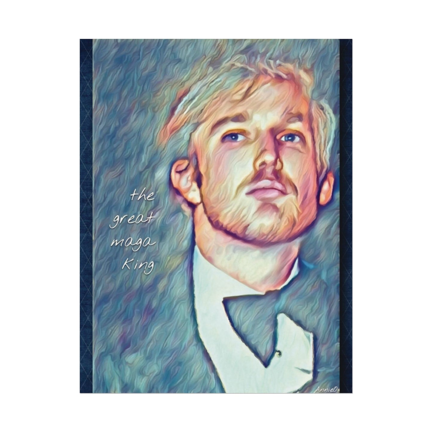 Textured Watercolor Matte Poster — "the great maga King" Portrait Art Print