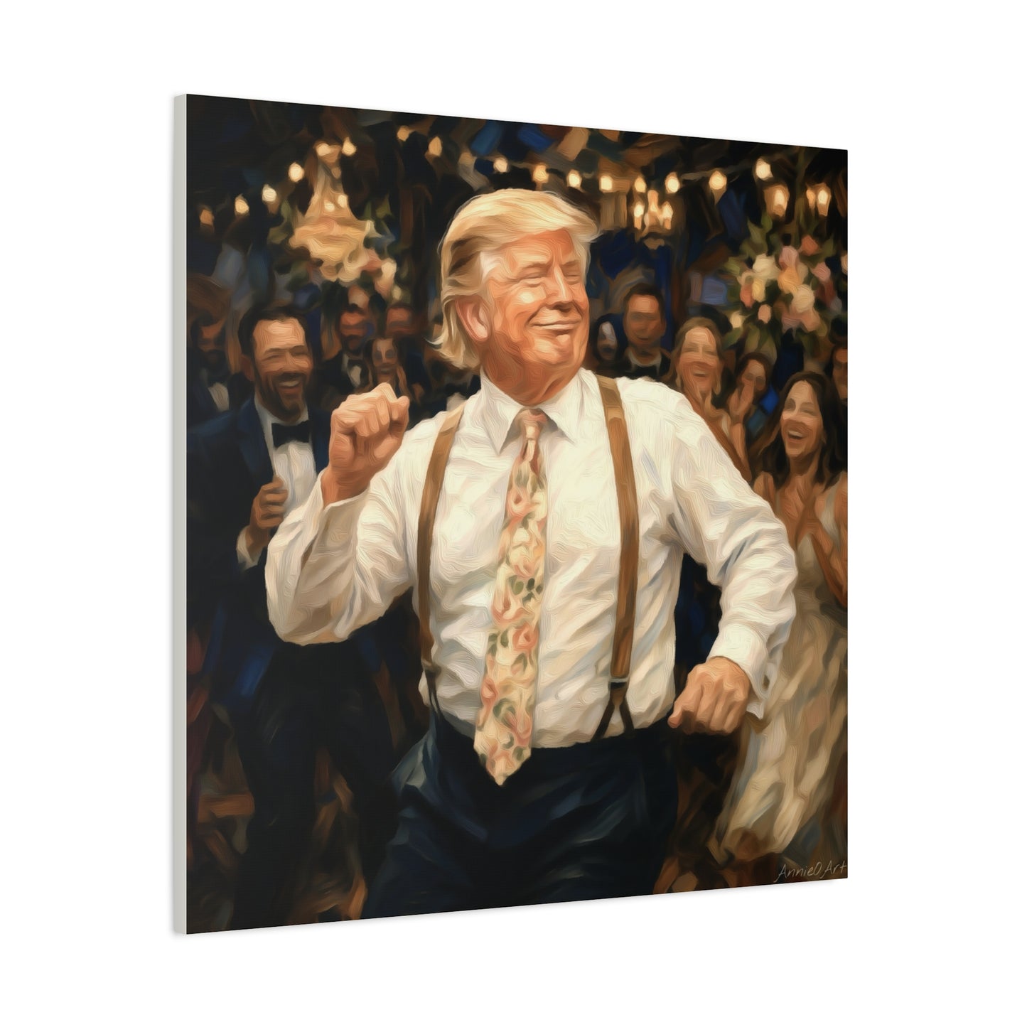 Vintage Festive Trump Dancing Canvas Wall Art
