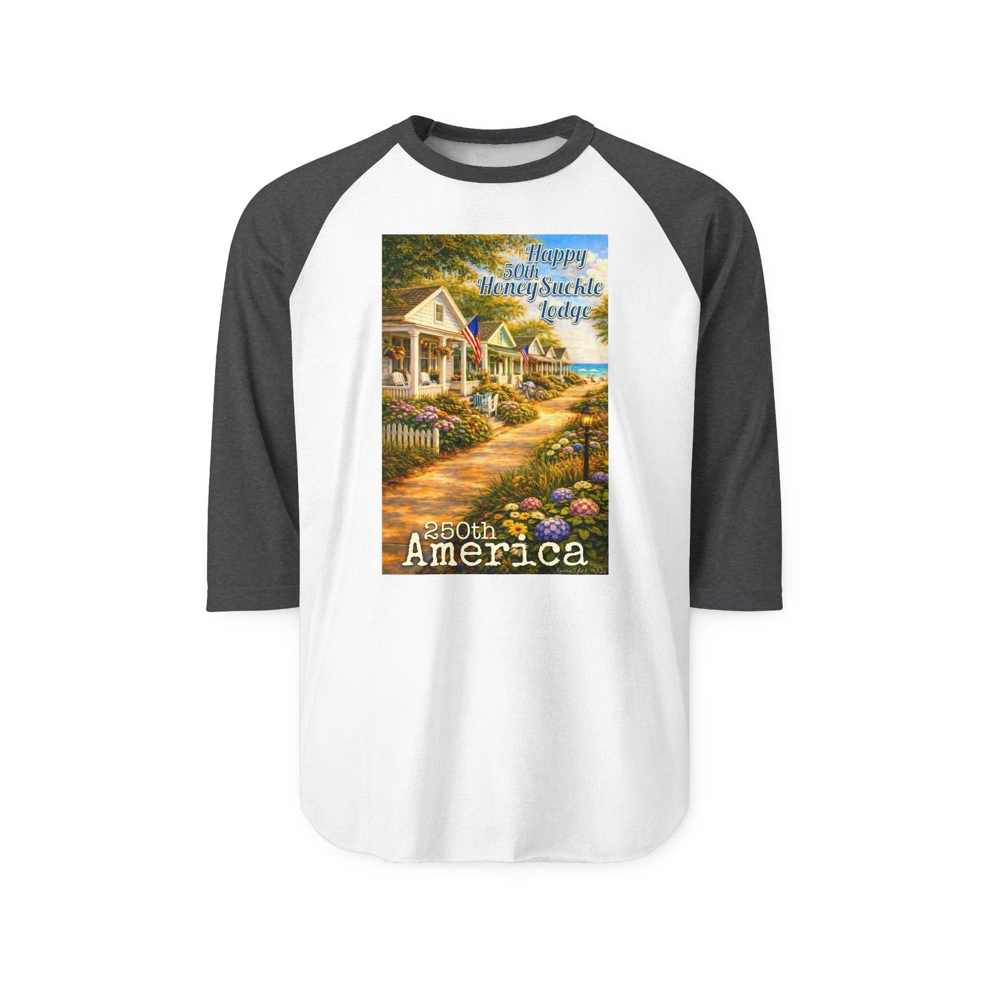 Raglan Shirt – 'Happy 50th HSL’ Vintage Porch Scenic Baseball Tee