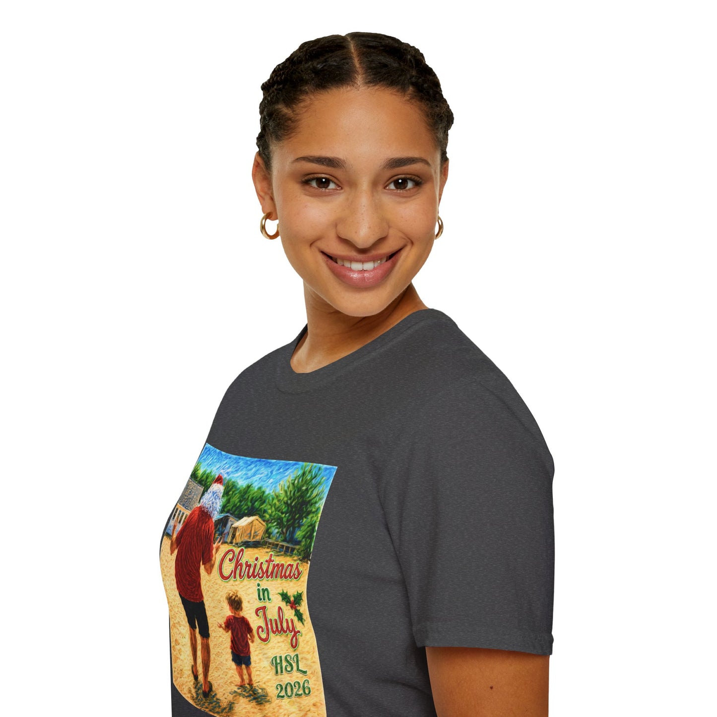 T-Shirt — Christmas in July Santa Beach Graphic Tee