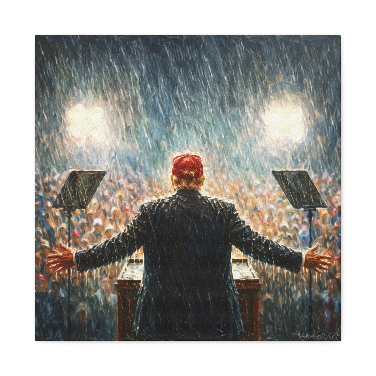 Trump Rally Canvas —Miami Rally “Baptism by Storm” Wall Art