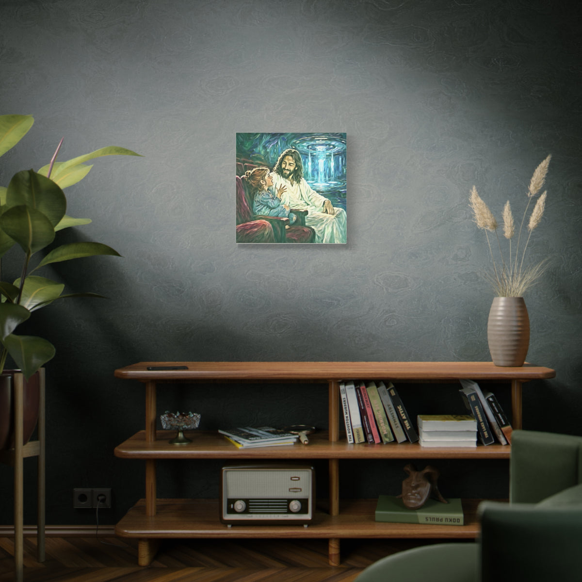 Jesus with Child Matte Canvas Wall Art — Stretched 1.25" Inspirational Christian Decor