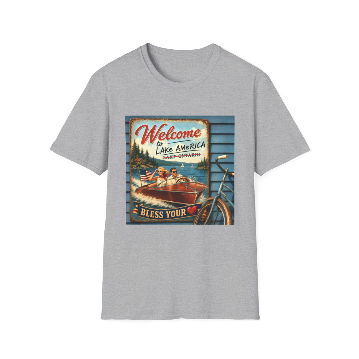Lake America Welcome T-Shirt — Vintage Lake America Boating Vacation Tee