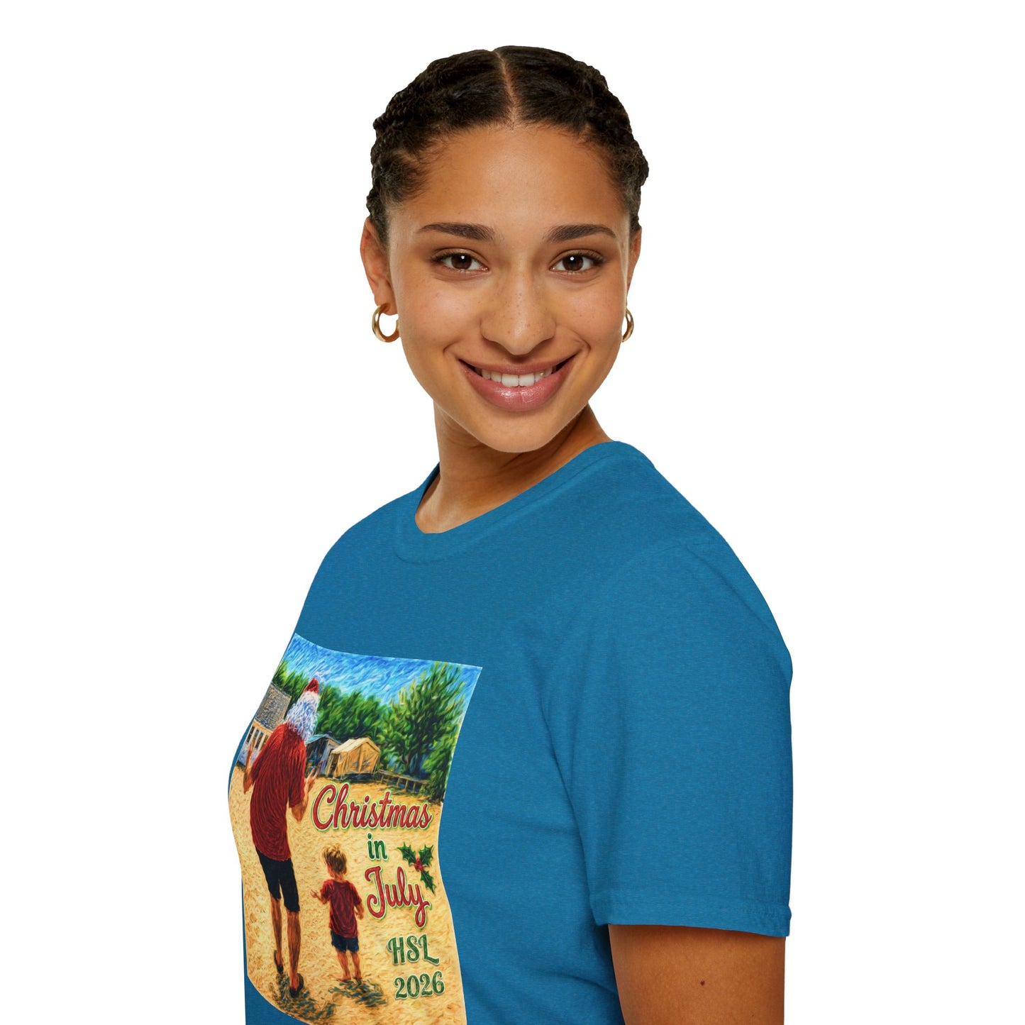 T-Shirt — Christmas in July Santa Beach Graphic Tee
