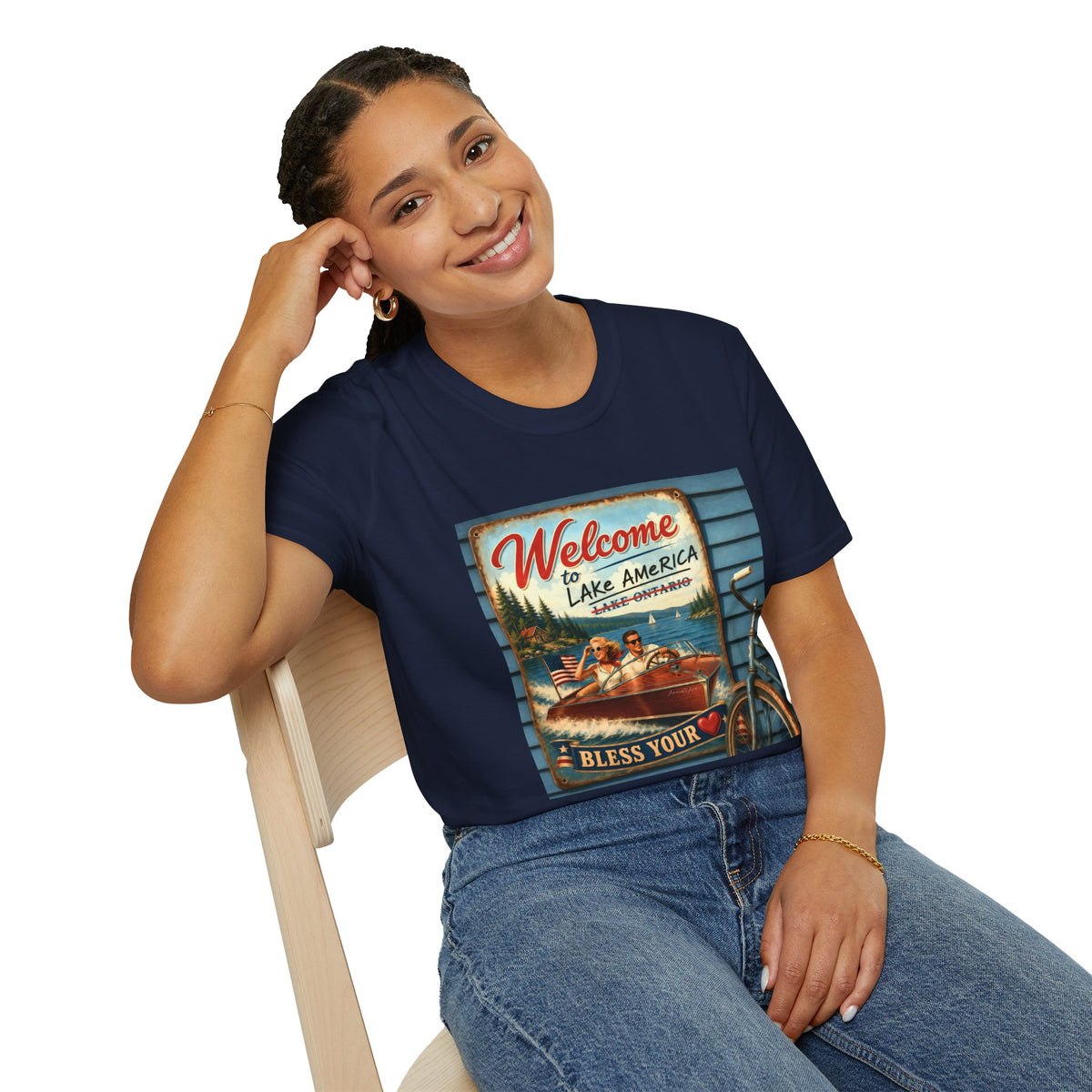 Lake America Welcome T-Shirt — Vintage Lake America Boating Vacation Tee