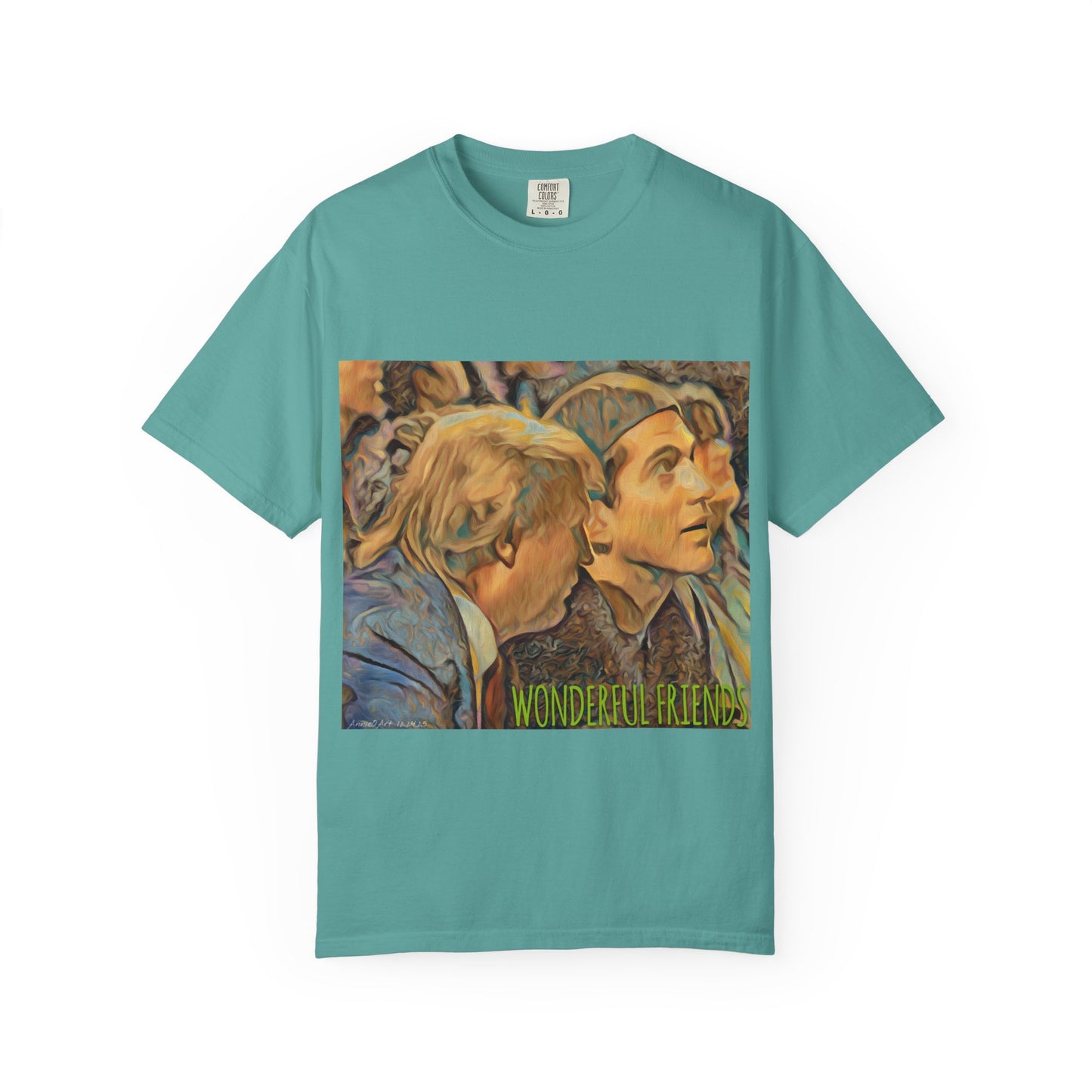 Vintage JFK, Jr & DJT Art T-Shirt – “Wonderful Friends” Graphic Tee