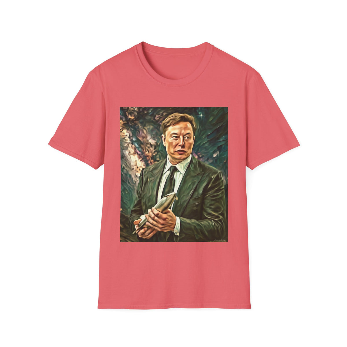 Elon Musk with Rocket— Graphic T-Shirt