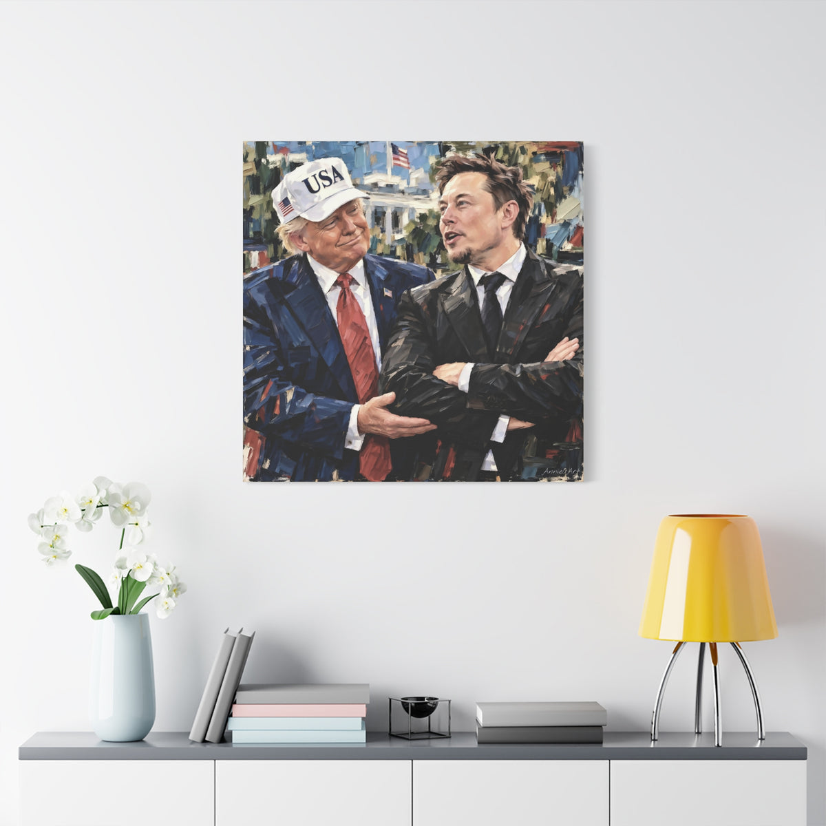 President Trump & Elon Musk Portrait Canvas