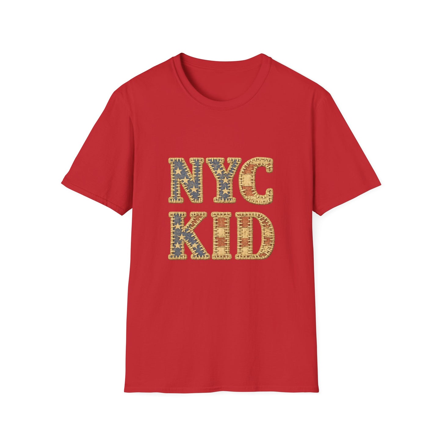 NYC Kid T-Shirt — New York City Vintage Flag Quilt-look Tee