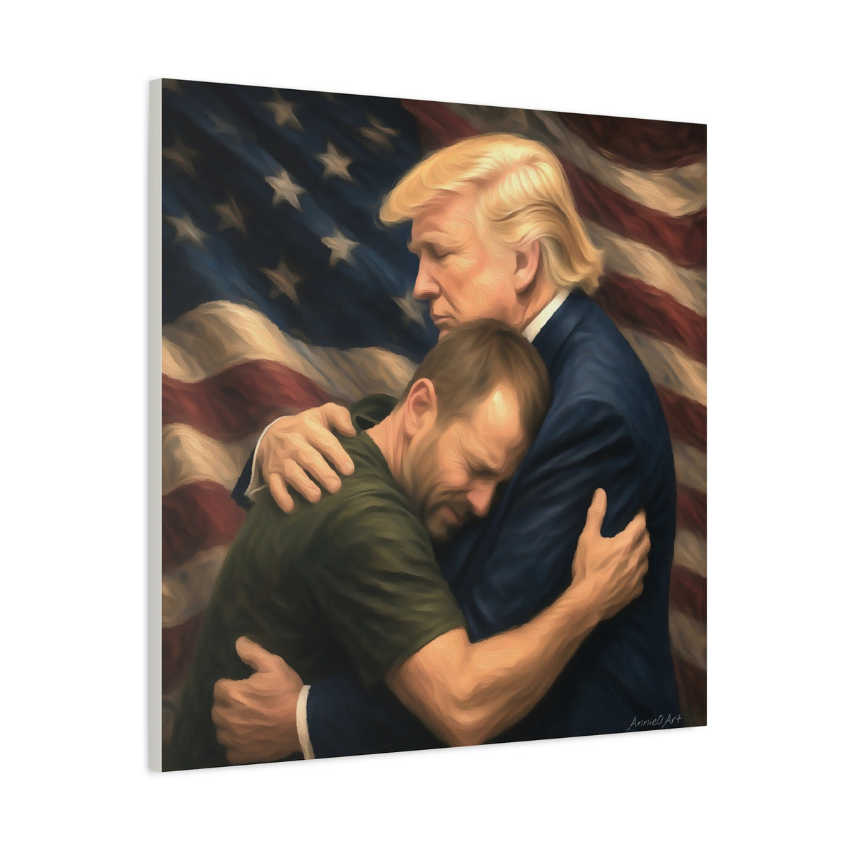 Trump Hug ‘THE LOVE GOES BOTH WAYS’ Canvas Print — Wall Art