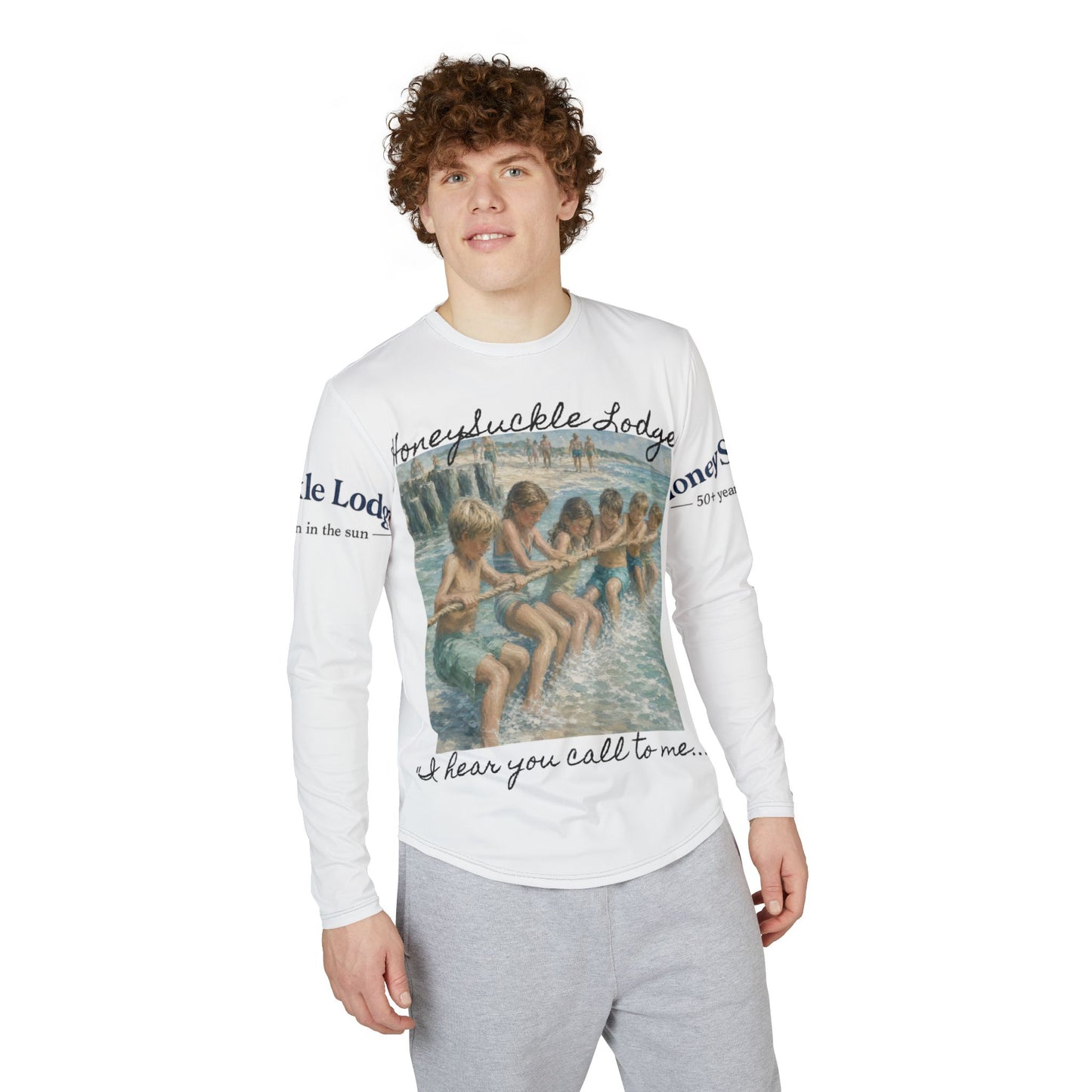 HSL UV tee Vintage Beach Long Sleeve Shirt —  “I Hear You Call to Me" Patriotic 250th Design