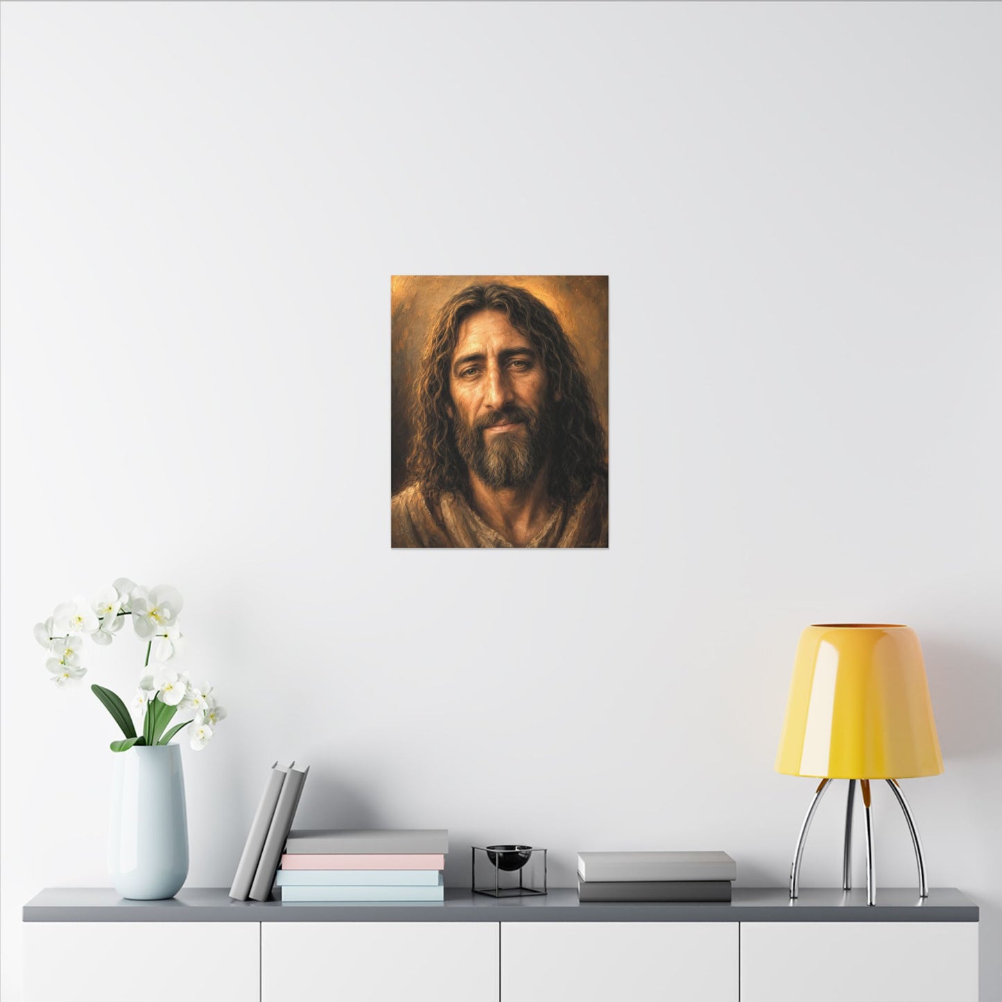 Jesus Portrait of Jesus Christ, Warm Inspirational Wall Art Canvas