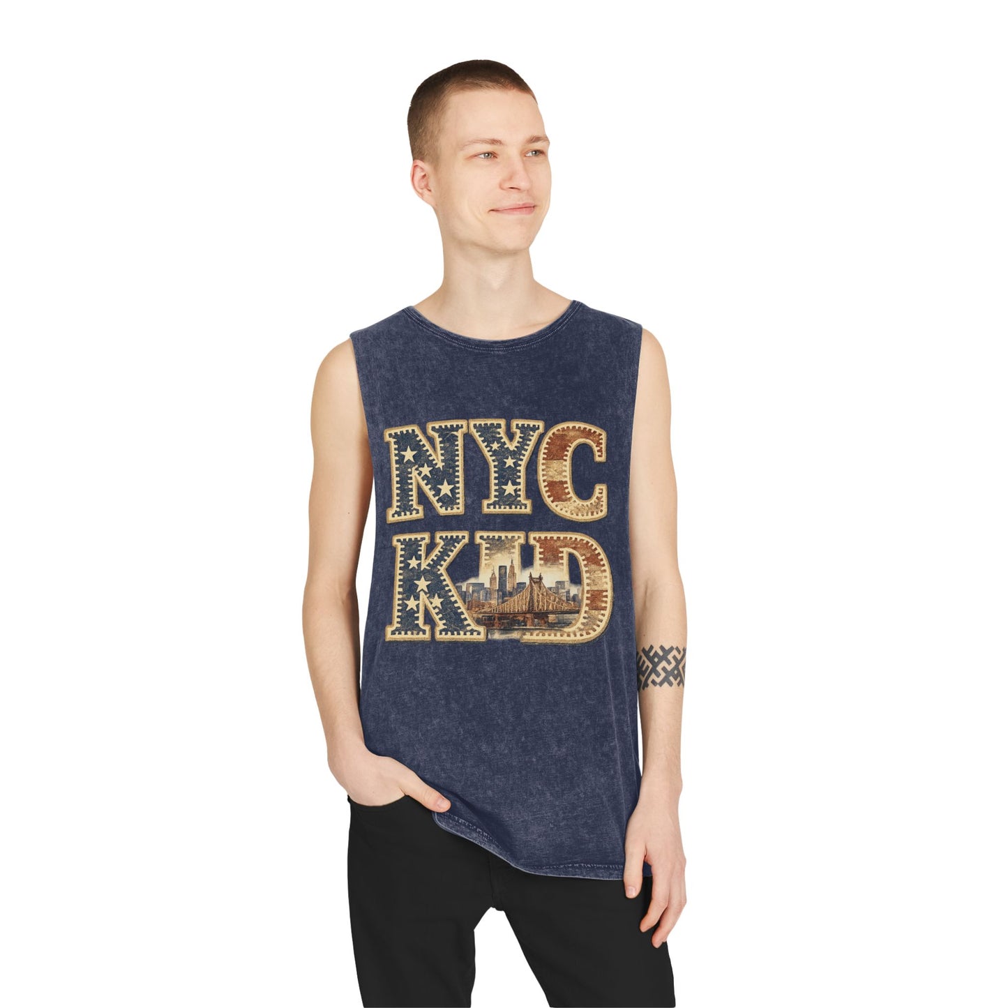NYC Kid Stonewash Tank Top — Vintage New York City Graphic