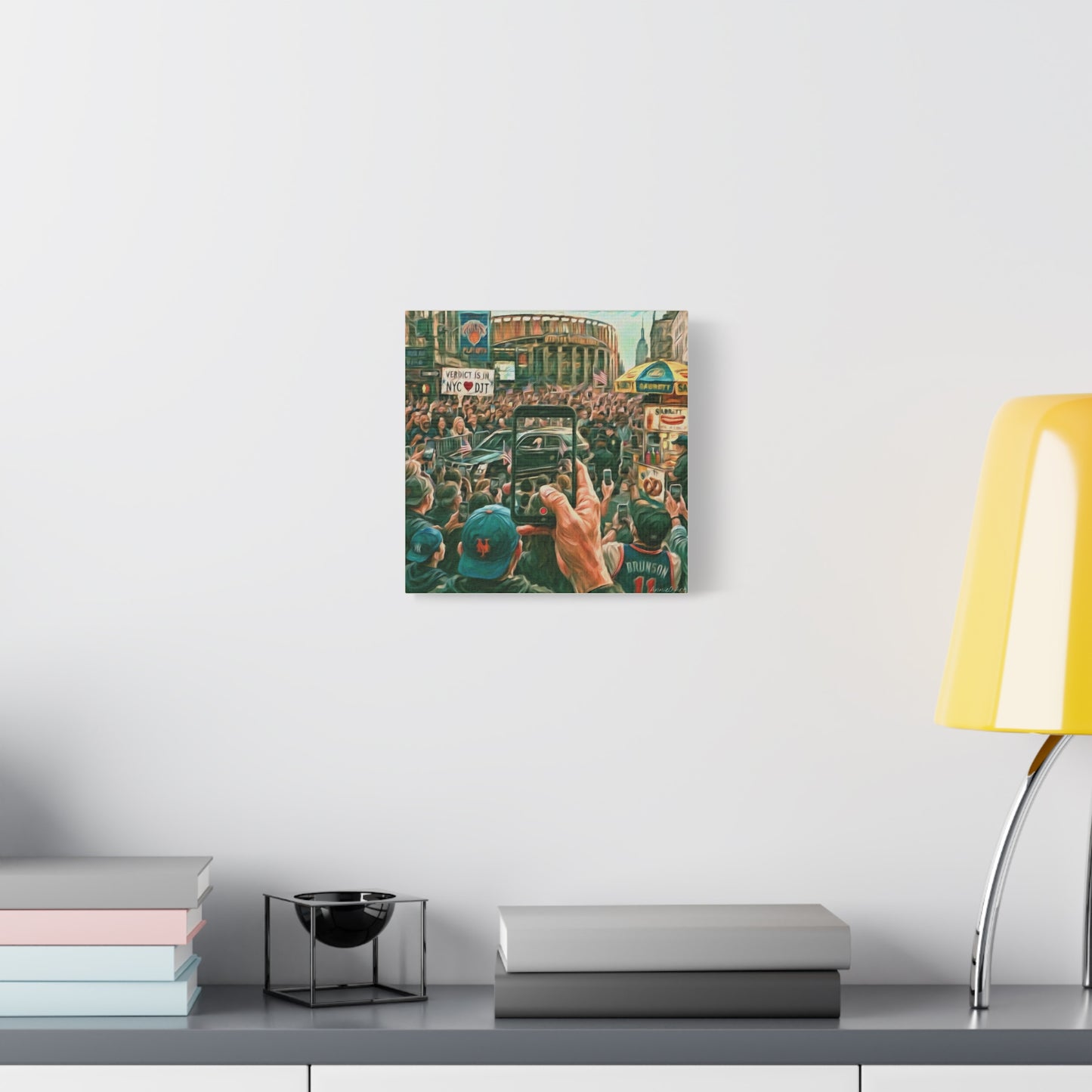 Trump Cheered At The Garden— Canvas Art - NYC Crowd Cheering with Phone Recording (Stretched 1.25")