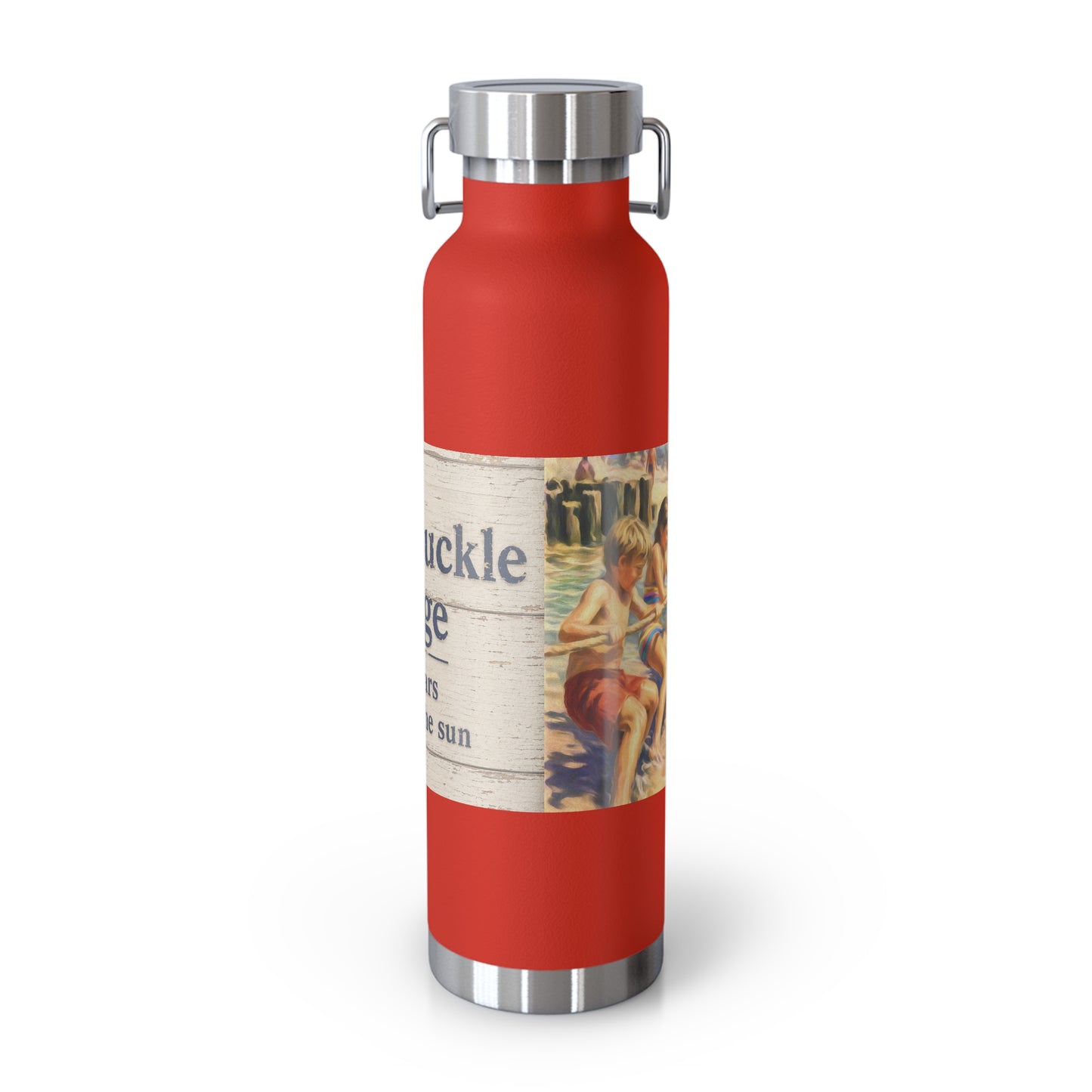 ‘HSL—50+ years of fun in the sun—22oz Insulated Water Bottle - Vintage Beach Design
