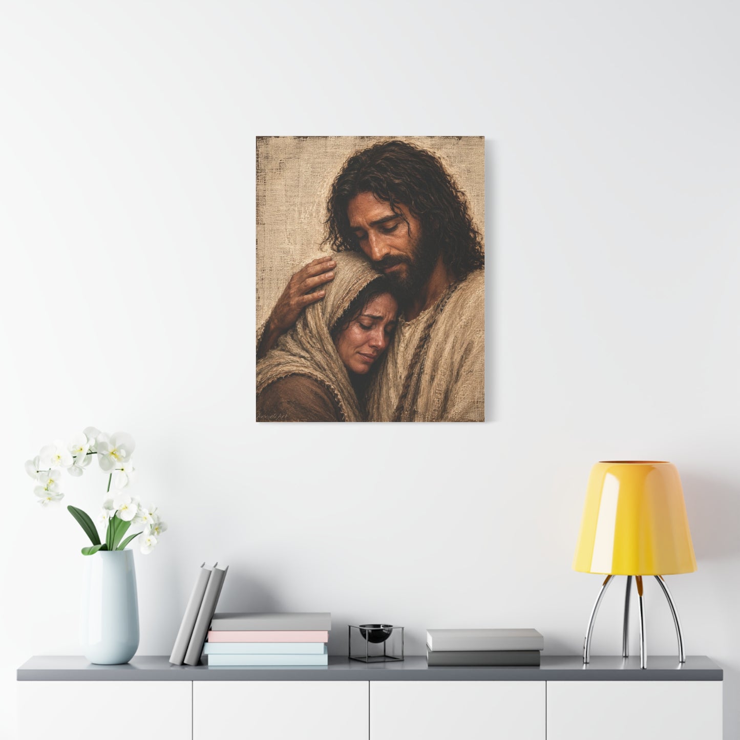 Jesus Embrace Matte Canvas Wall Art